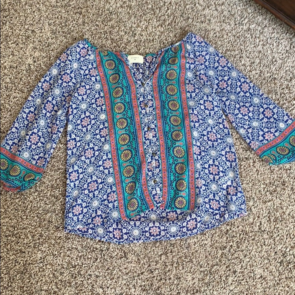 Patterned button down shirt